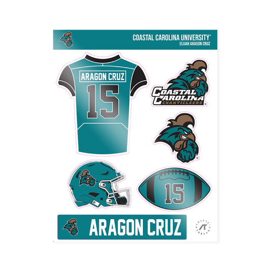 Coastal Carolina - NCAA Football : Elijah Aragon Cruz - Sticker Sheet-0
