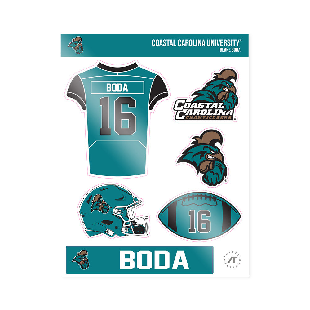 Coastal Carolina - NCAA Football : Blake Boda - Sticker Sheet-0