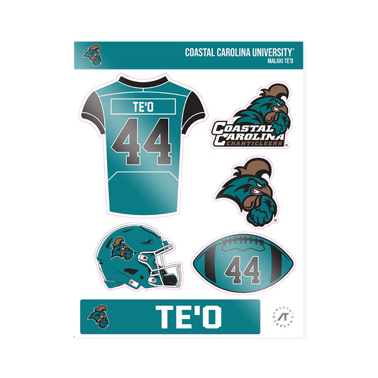 Coastal Carolina - NCAA Football : Malaki Te'o - Sticker Sheet-0
