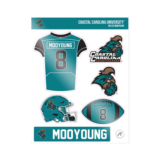 Coastal Carolina - NCAA Football : Myles Mooyoung - Sticker Sheet-0