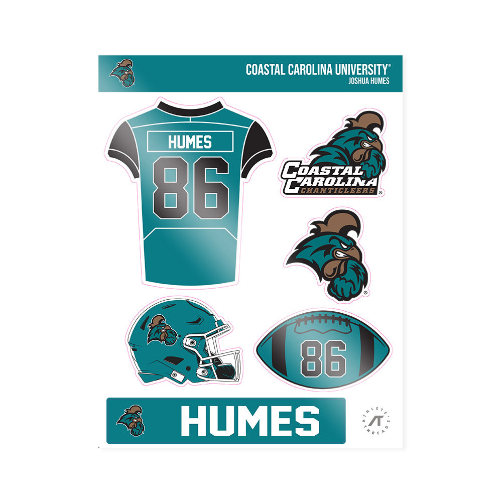 Coastal Carolina - NCAA Football : Joshua Humes - Sticker Sheet-0