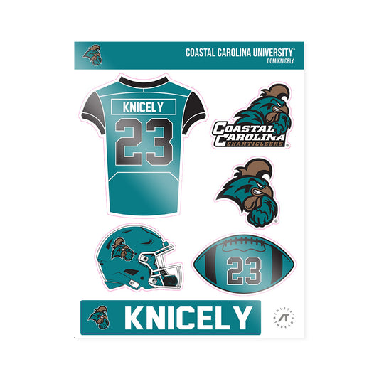Coastal Carolina - NCAA Football : Dom Knicely - Sticker Sheet-0