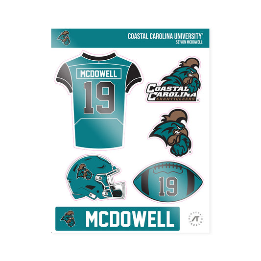 Coastal Carolina - NCAA Football : Se'Von McDowell - Sticker Sheet-0