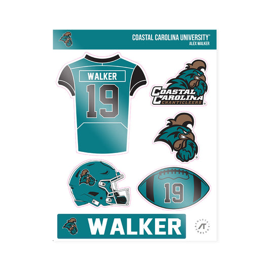 Coastal Carolina - NCAA Football : Alex Walker - Sticker Sheet-0