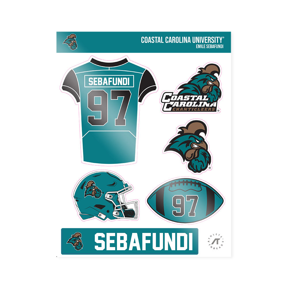 Coastal Carolina - NCAA Football : Emile Sebafundi - Sticker Sheet-0