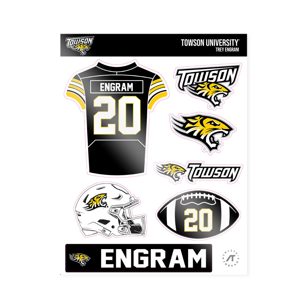 Towson - NCAA Football : Trey Engram - Sticker Sheet-0