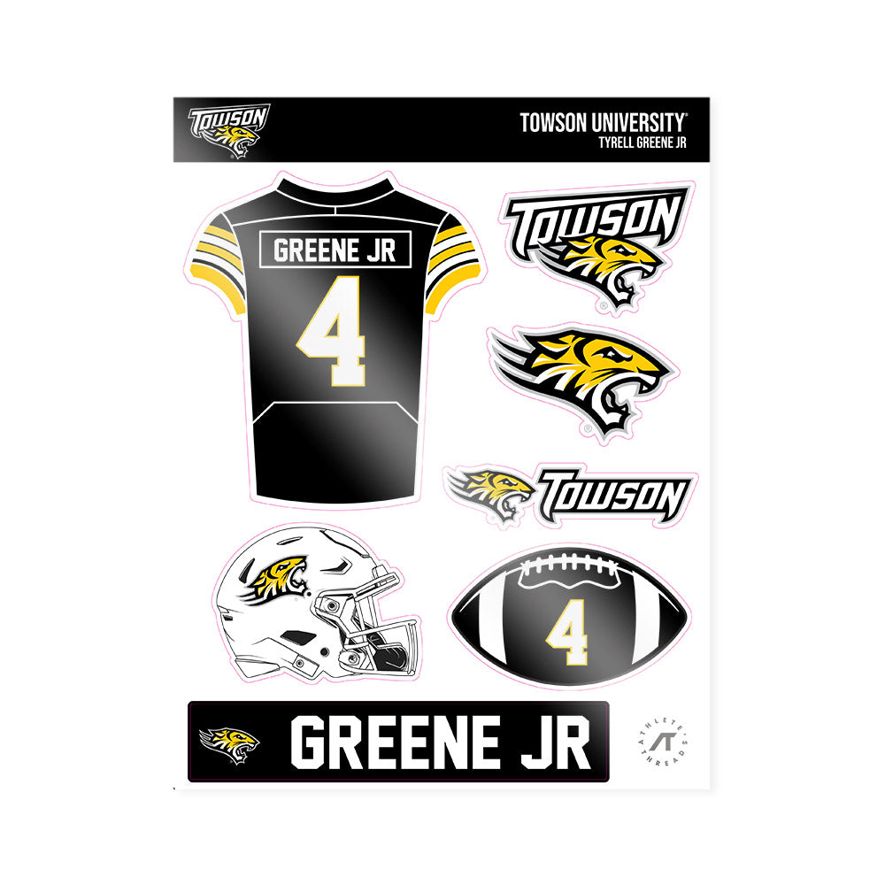 Towson - NCAA Football : Tyrell Greene Jr - Sticker Sheet-0