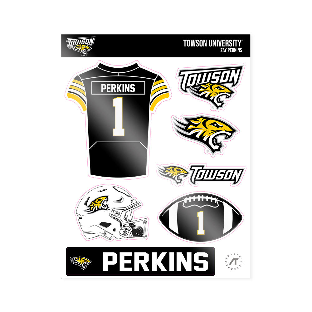 Towson - NCAA Football : Zay Perkins - Sticker Sheet-0