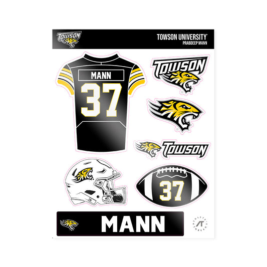 Towson - NCAA Football : Prabdeep Mann - Sticker Sheet-0