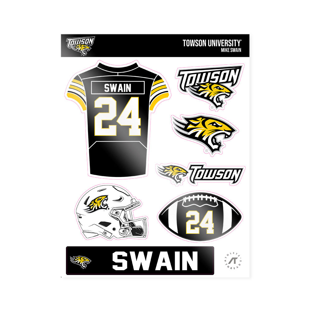 Towson - NCAA Football : Mike Swain - Sticker Sheet-0