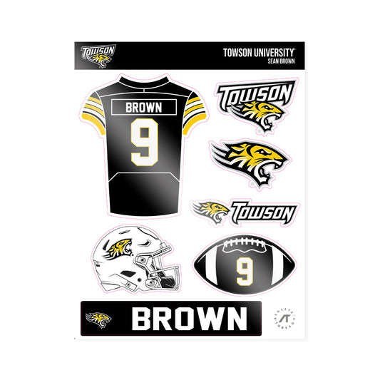 Towson - NCAA Football : Sean Brown - Sticker Sheet-0