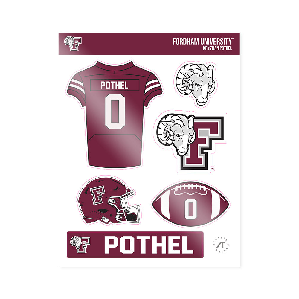 Fordham - NCAA Football : Krystian Pothel - Sticker Sheet-0