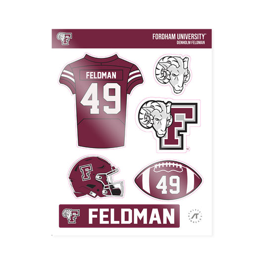 Fordham - NCAA Football : Denholm Feldman - Sticker Sheet-0