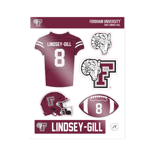 Fordham - NCAA Football : Nate Lindsey-Gill - Sticker Sheet-0
