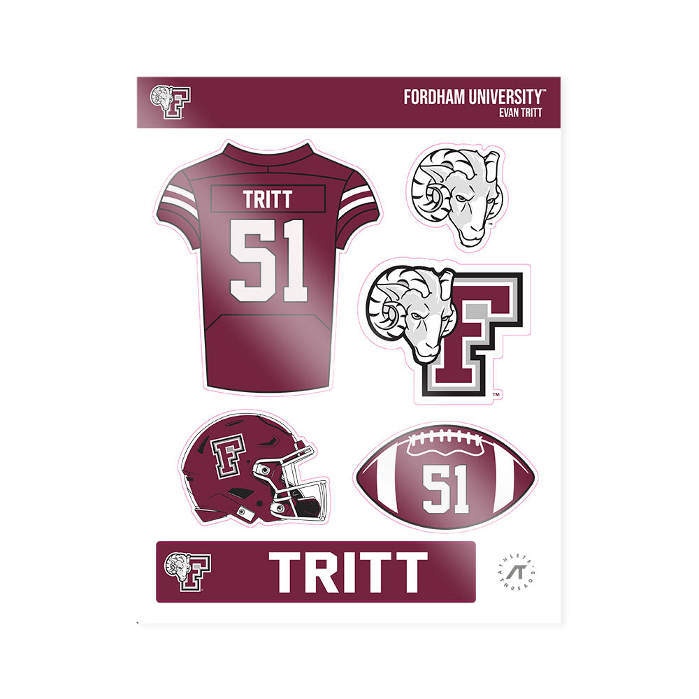 Fordham - NCAA Football : Evan Tritt - Sticker Sheet-0
