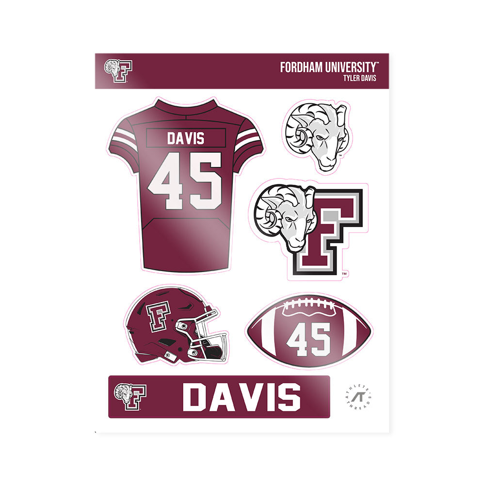 Fordham - NCAA Football : Tyler Davis - Sticker Sheet-0