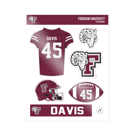 Fordham - NCAA Football : Tyler Davis - Sticker Sheet-0
