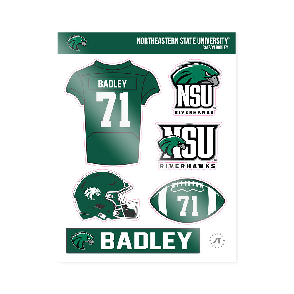 Northeastern State - NCAA Football : Cayson Badley - Sticker Sheet-0