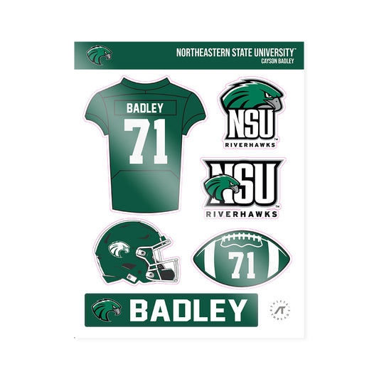 Northeastern State - NCAA Football : Cayson Badley - Sticker Sheet-0
