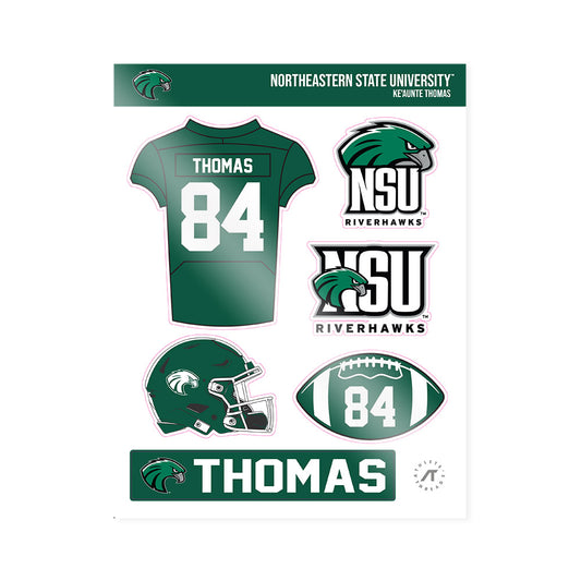 Northeastern State - NCAA Football : Ke'Aunte Thomas - Sticker Sheet-0