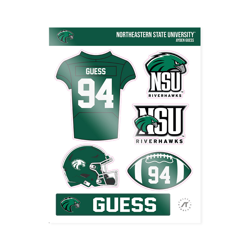 Northeastern State - NCAA Football : Ayden Guess - Sticker Sheet-0
