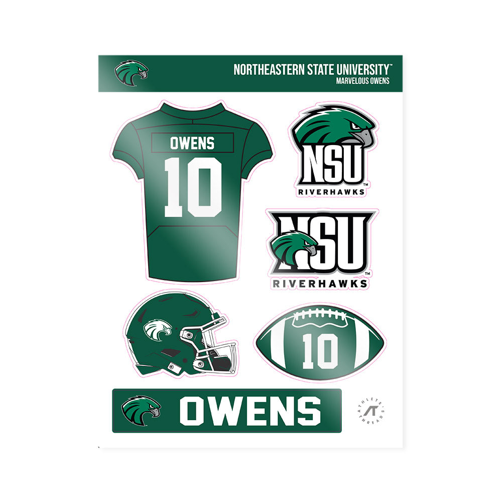 Northeastern State - NCAA Football : Marvelous Owens - Sticker Sheet-0