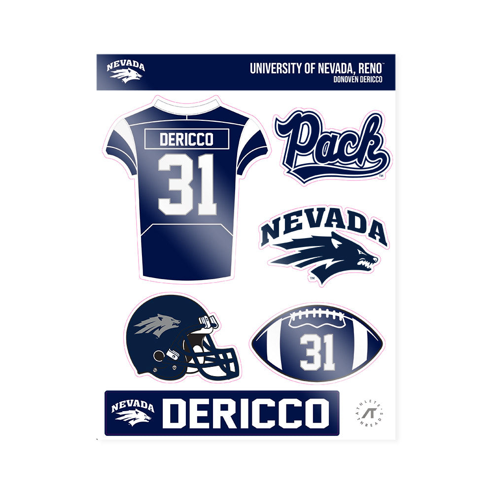 Nevada - NCAA Football : Donoven DeRicco - Sticker Sheet-0