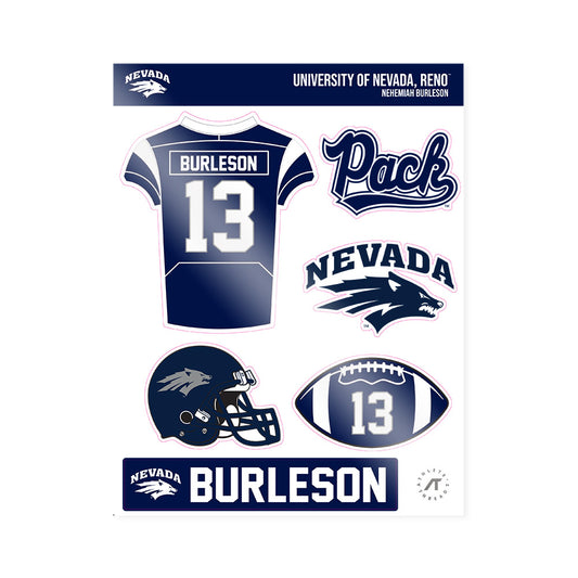 Nevada - NCAA Football : Nehemiah Burleson - Sticker Sheet-0