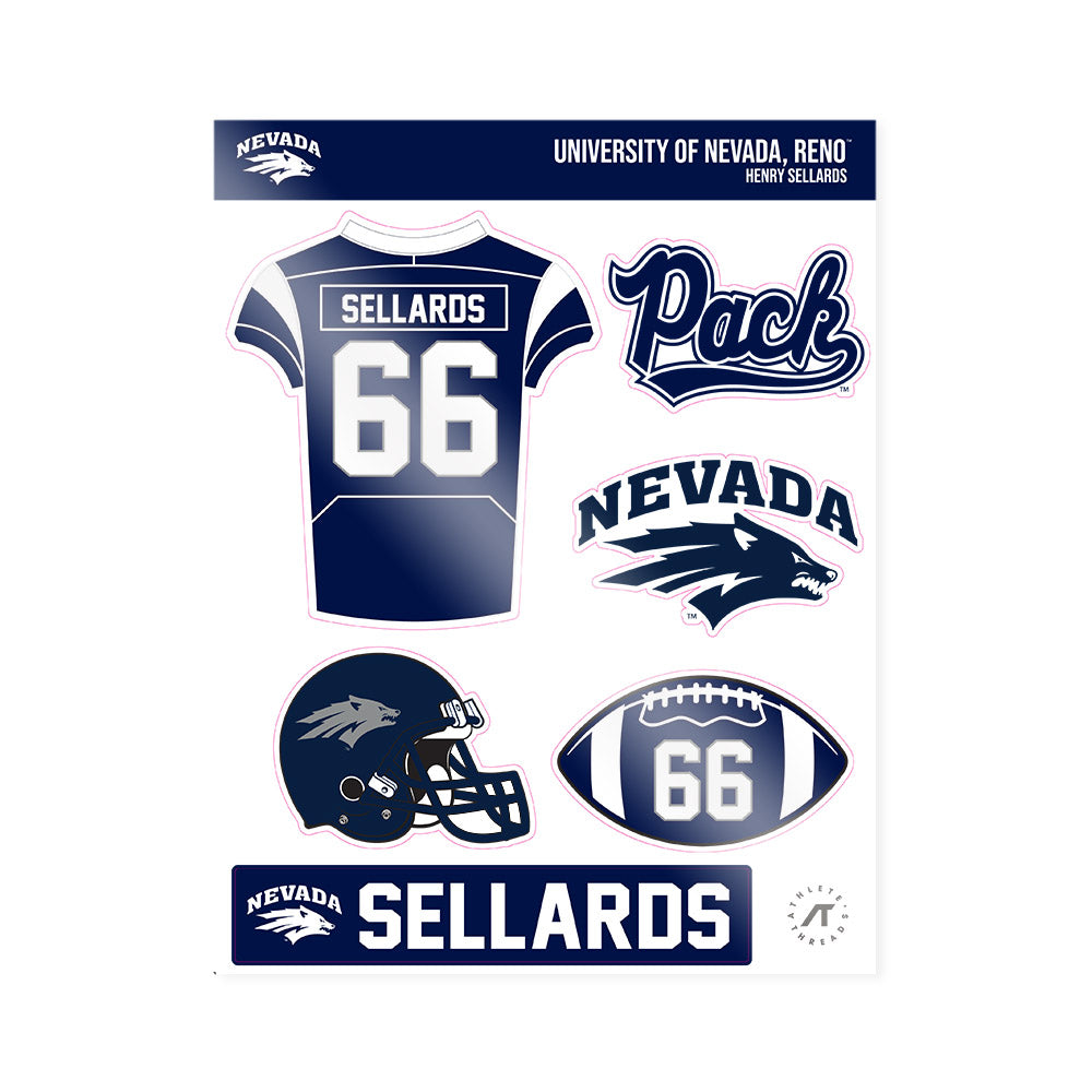 Nevada - NCAA Football : Henry Sellards - Sticker Sheet-0