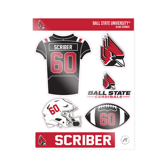 Ball State - NCAA Football : Blake Scriber - Sticker Sheet-0