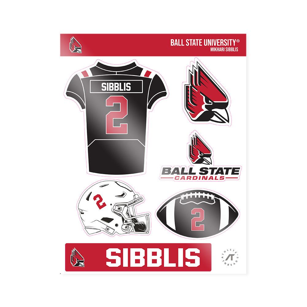 Ball State - NCAA Football : Mikhari Sibblis - Sticker Sheet-0