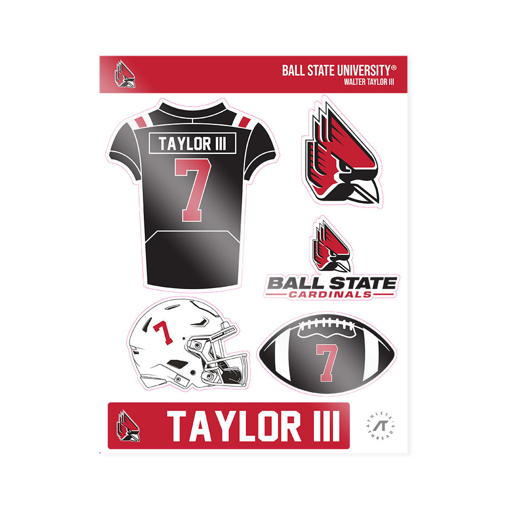 Ball State - NCAA Football : Walter Taylor III - Sticker Sheet-0