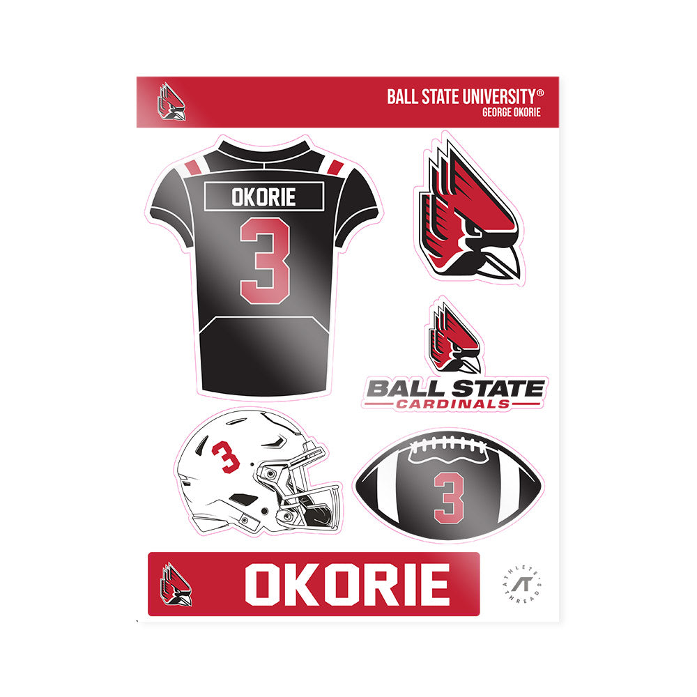 Ball State - NCAA Football : George Okorie - Sticker Sheet-0