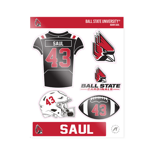 Ball State - NCAA Football : Adam Saul - Sticker Sheet-0