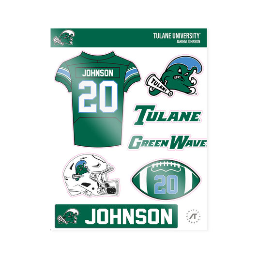 Tulane - NCAA Football : Jahiem Johnson - Sticker Sheet-0