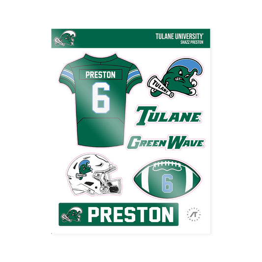 Tulane - NCAA Football : Shazz Preston - Sticker Sheet-0
