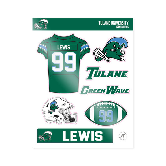 Tulane - NCAA Football : Joshua Lewis - Sticker Sheet-0