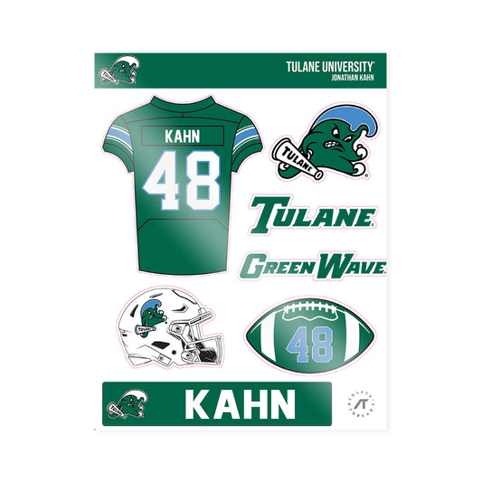 Tulane - NCAA Football : Jonathan Kahn - Sticker Sheet-0