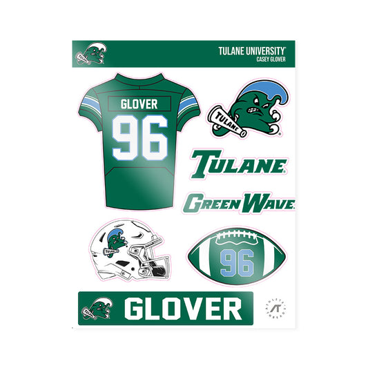 Tulane - NCAA Football : Casey Glover - Sticker Sheet-0