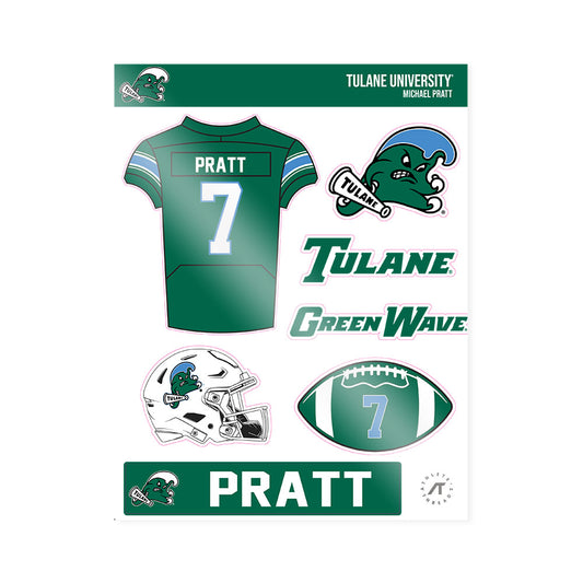 Tulane - NCAA Football : Michael Pratt - Sticker Sheet-0