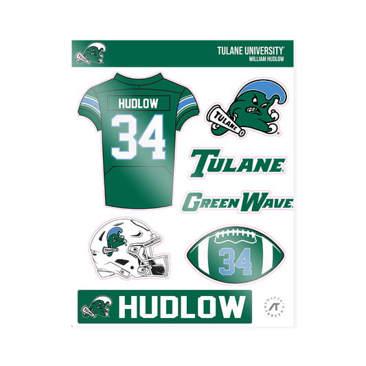 Tulane - NCAA Football : William Hudlow - Sticker Sheet-0