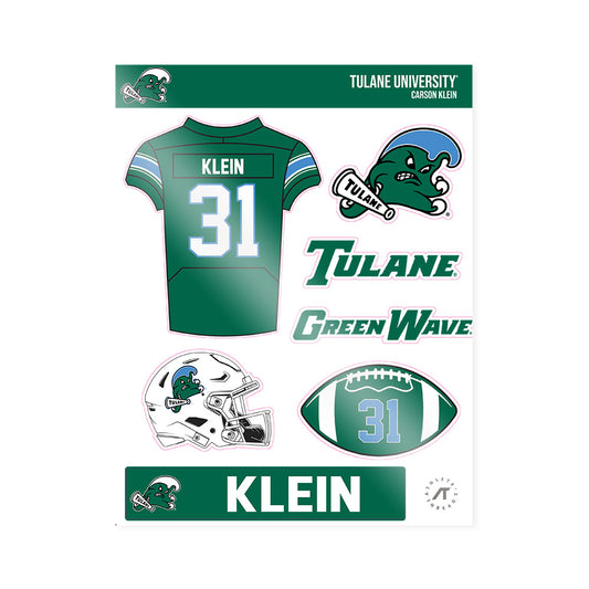 Tulane - NCAA Football : Carson Klein - Sticker Sheet-0