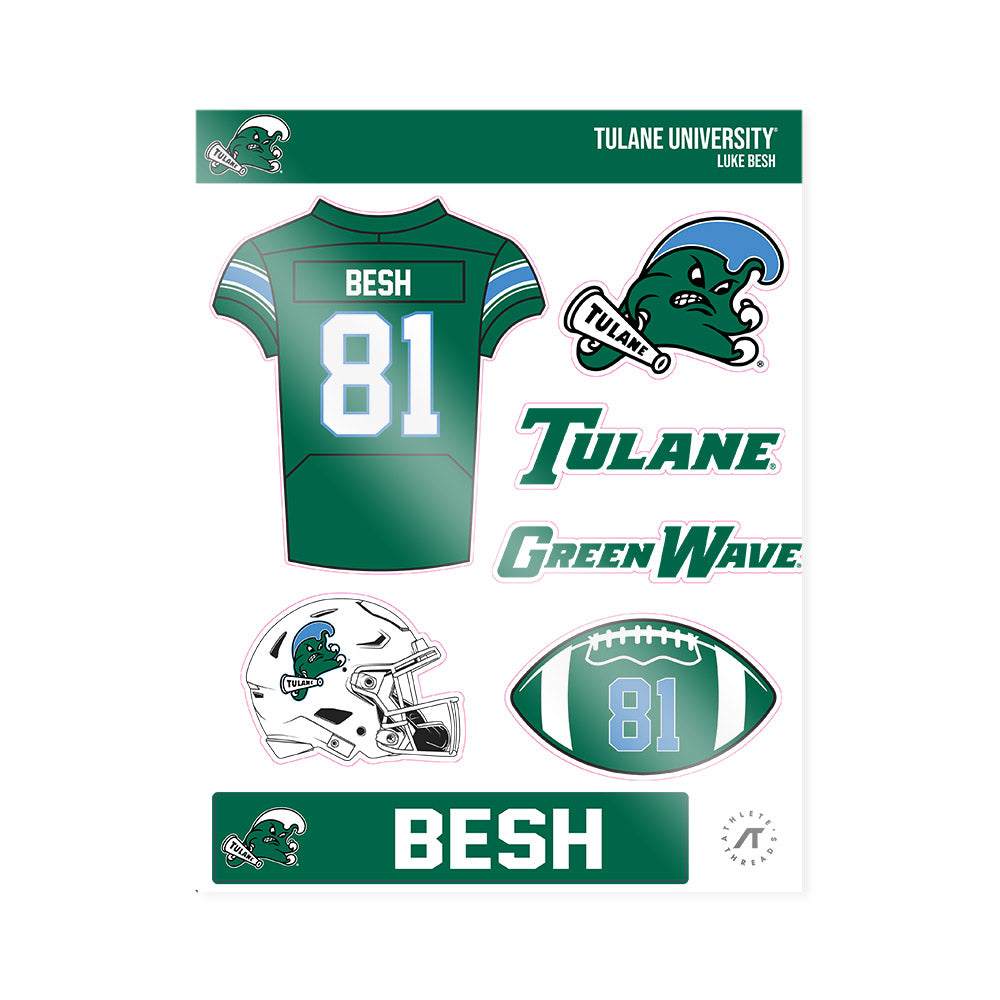 Tulane - NCAA Football : Luke Besh - Sticker Sheet-0