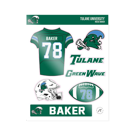 Tulane - NCAA Football : Reese Baker - Sticker Sheet-0