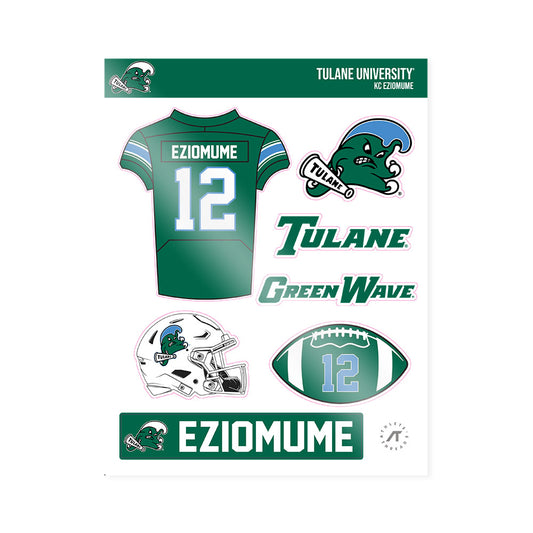 Tulane - NCAA Football : Kc Eziomume - Sticker Sheet-0