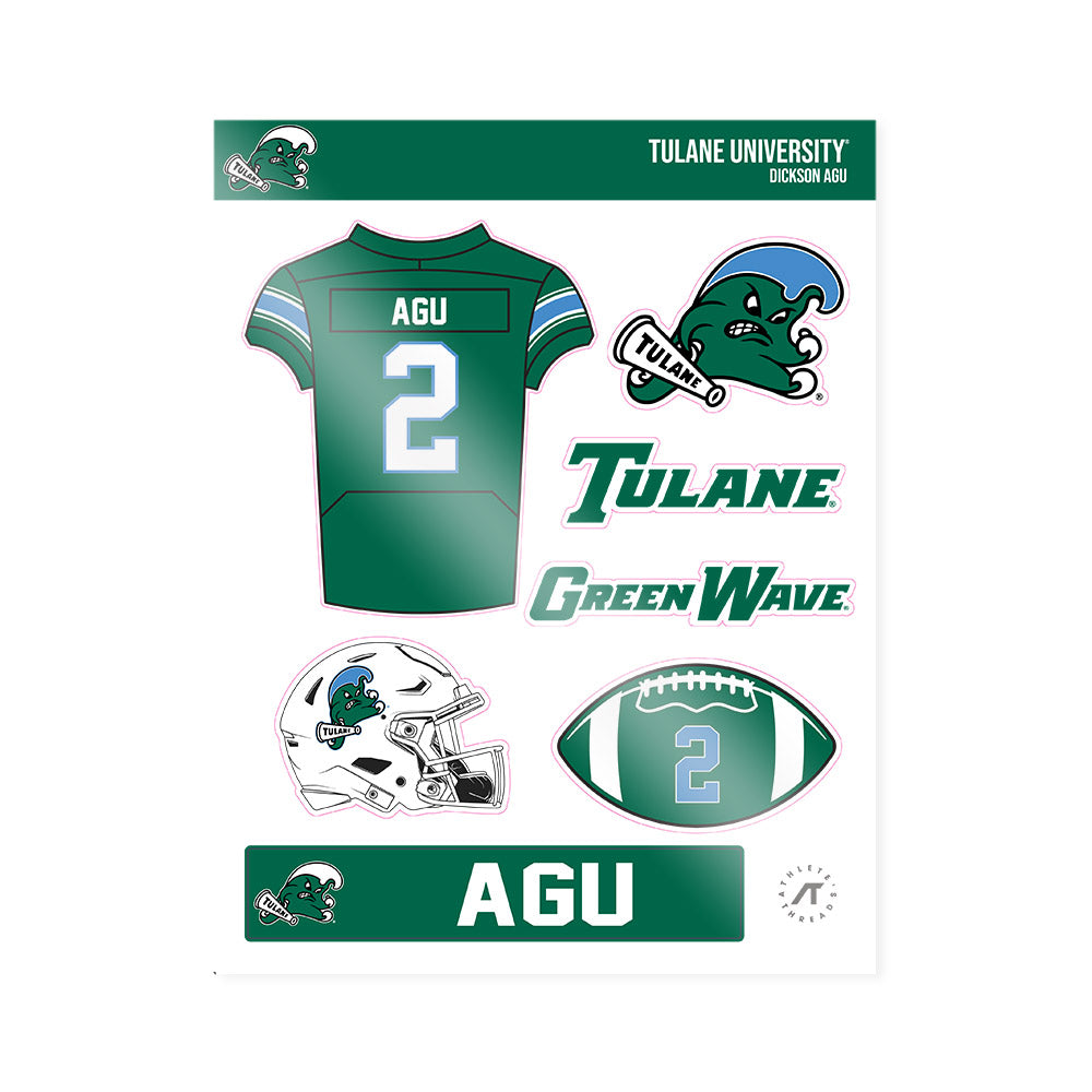 Tulane - NCAA Football : Dickson Agu - Sticker Sheet-0