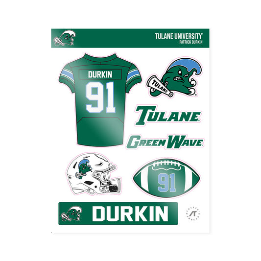 Tulane - NCAA Football : Patrick Durkin - Sticker Sheet-0
