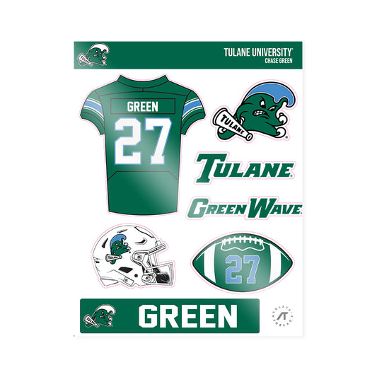 Tulane - NCAA Football : Chase Green - Sticker Sheet-0