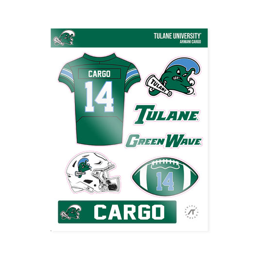 Tulane - NCAA Football : Armani Cargo - Sticker Sheet-0
