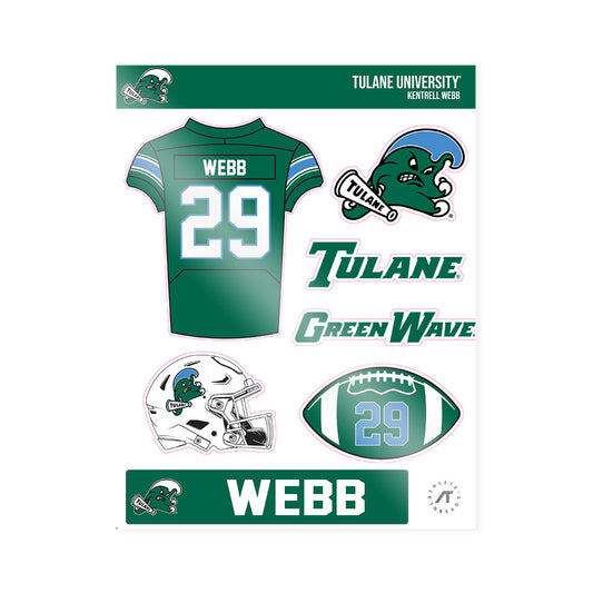 Tulane - NCAA Football : Kentrell Webb - Sticker Sheet-0